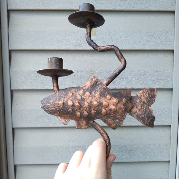 Rustic Fish Candle Holder